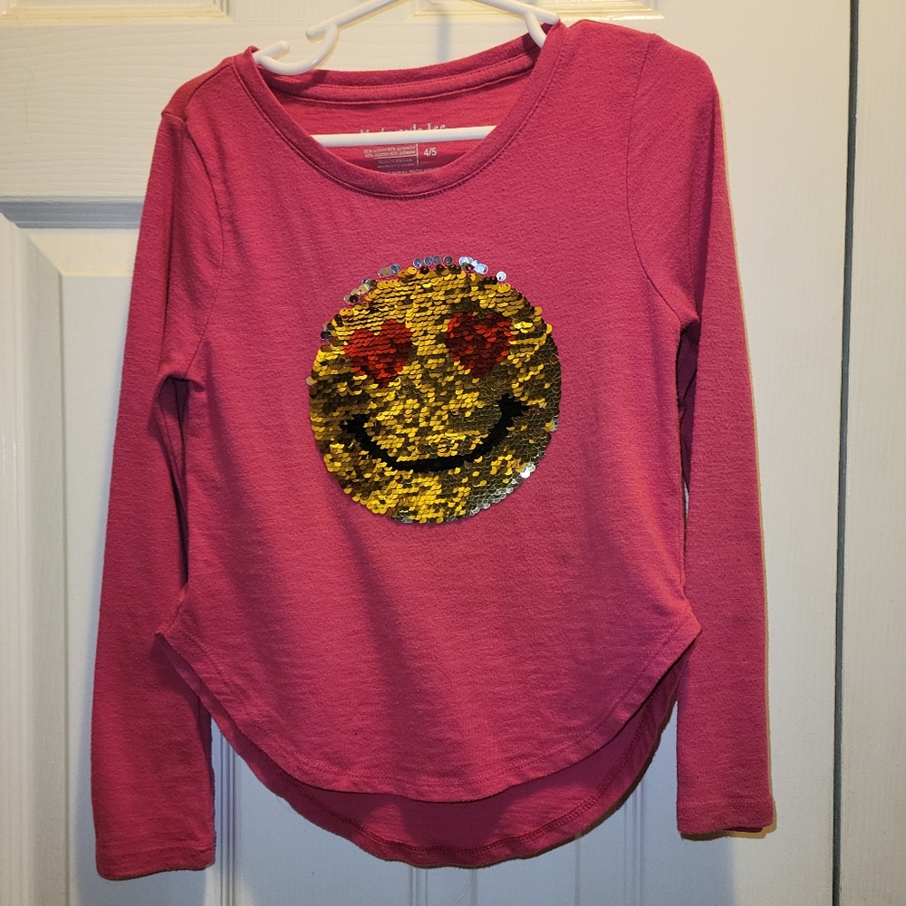 Girls' sized 4/5 pink shirt with long sleeves
